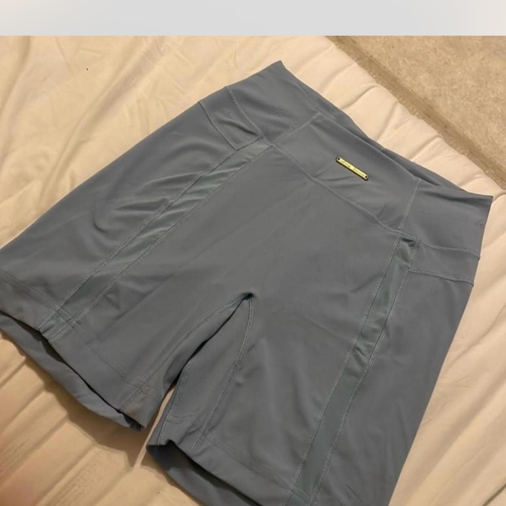 Gymshark Gray Bike Shorts with Smooth Fabric and Wide Waistband